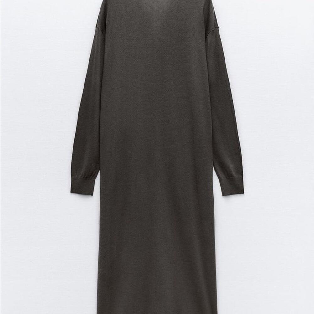 ZARA KNIT DRESS WITH SIDE BUTTONS - Picture 8 of 11